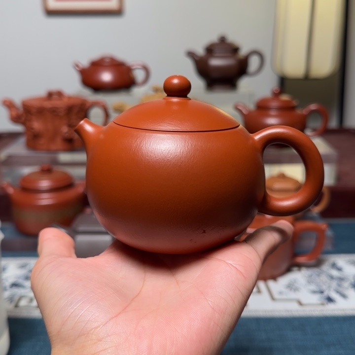 紫砂茶壶全手工小煤窑朱泥西施 210cc