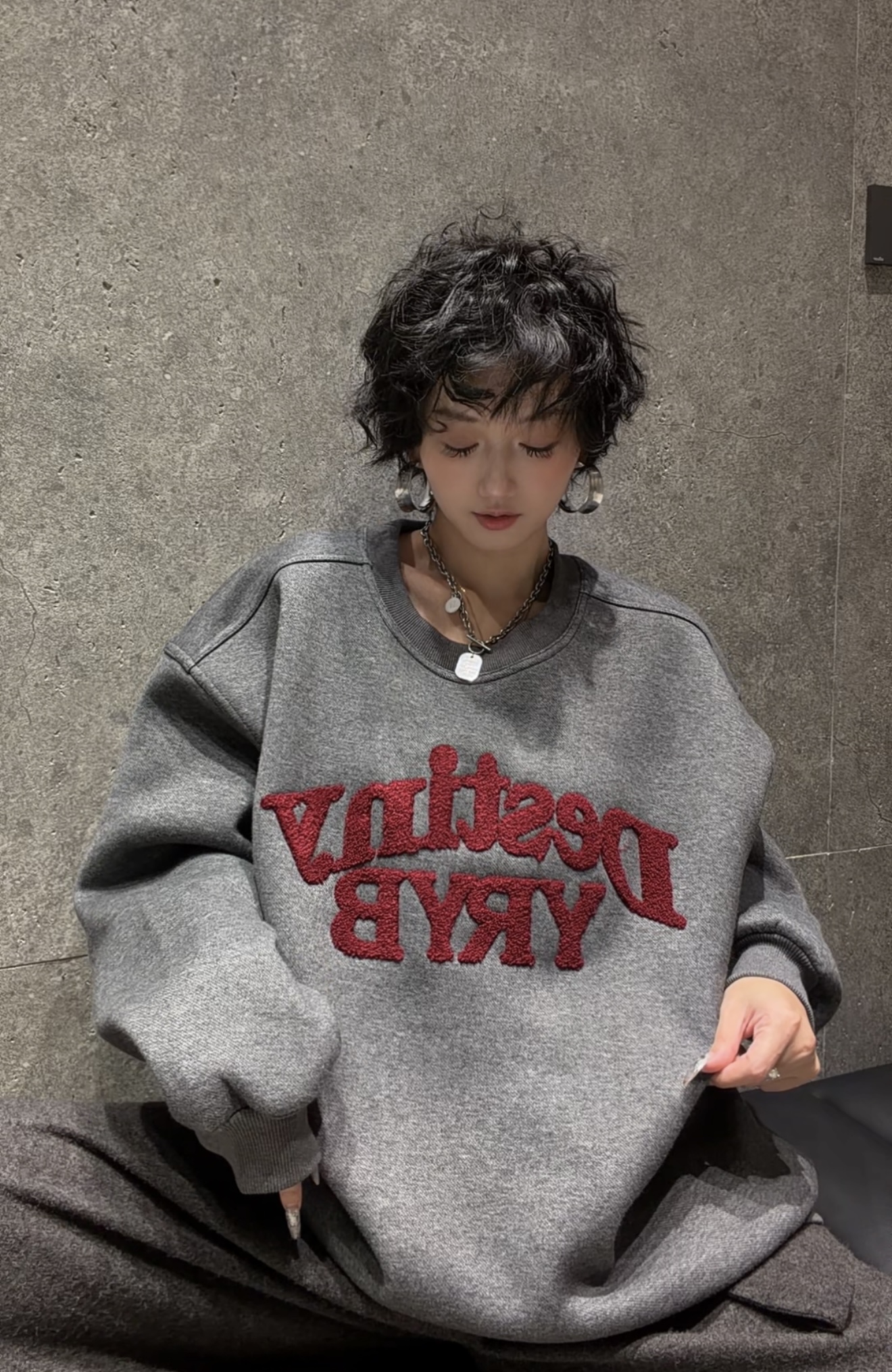 【字母刺绣卫衣】情侣款冬季韩版加绒加厚宽松超大卫衣潮流百搭