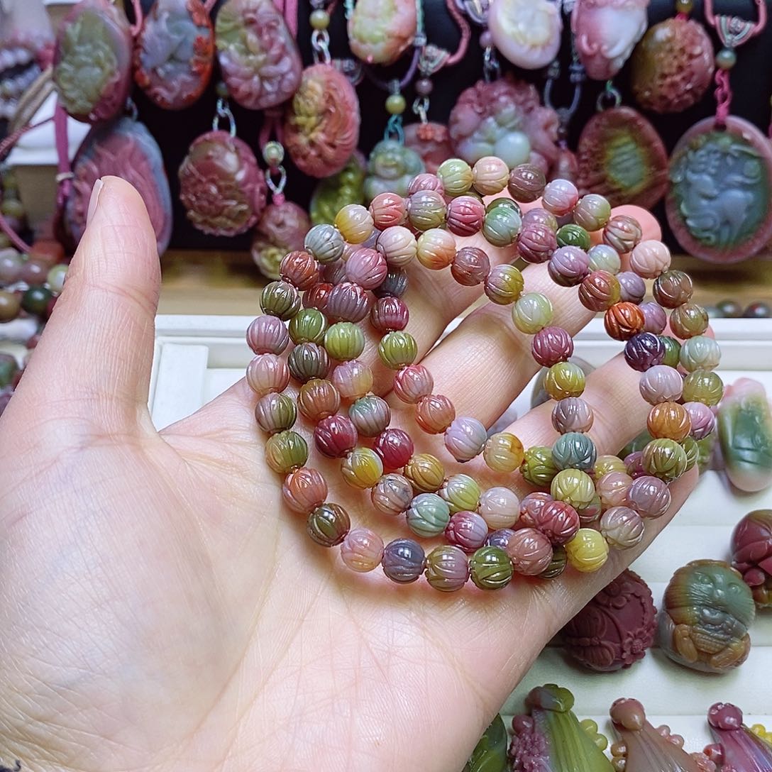 玛瑙/玉髓盐源玛瑙手链108颗未镶嵌