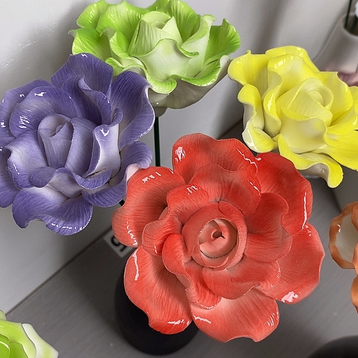 陶瓷陶瓷材料4朵组合