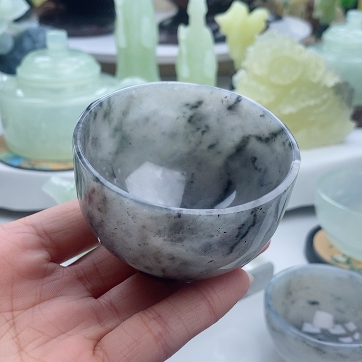 岫玉四大名玉茶杯80毫升未镶嵌