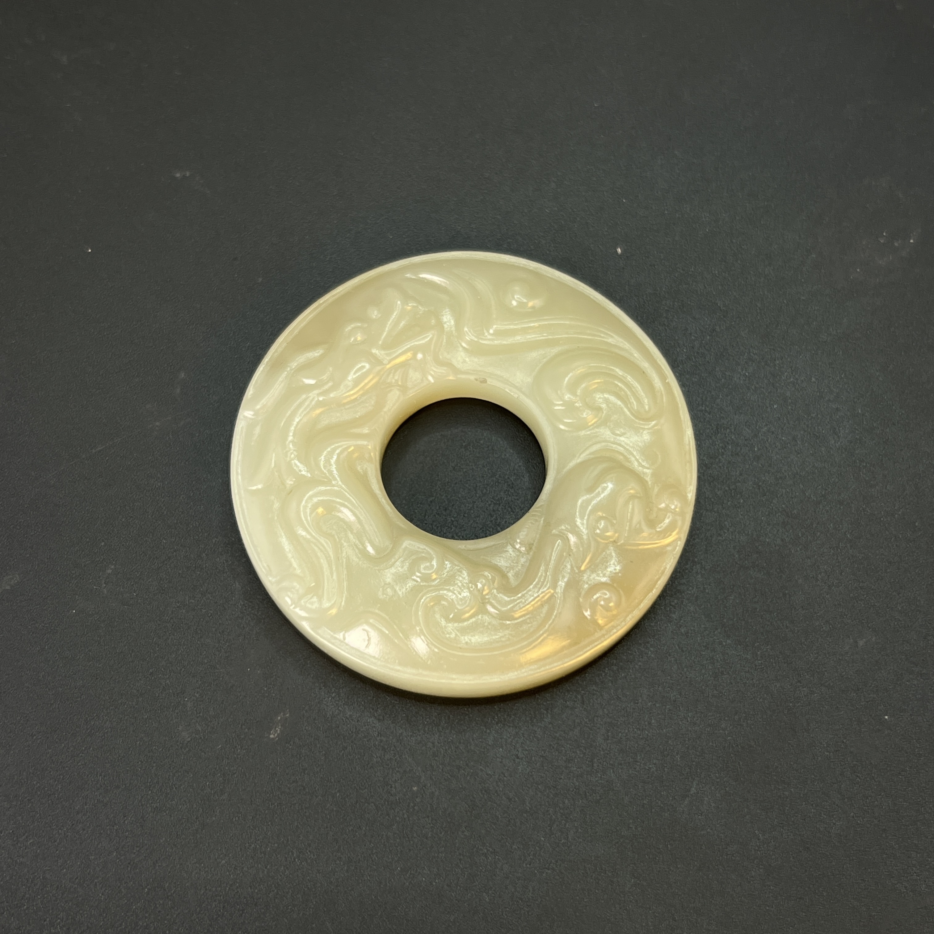 "清代和田玉螭龙璧/ DL015694/ 古玩/收藏/德州文物"