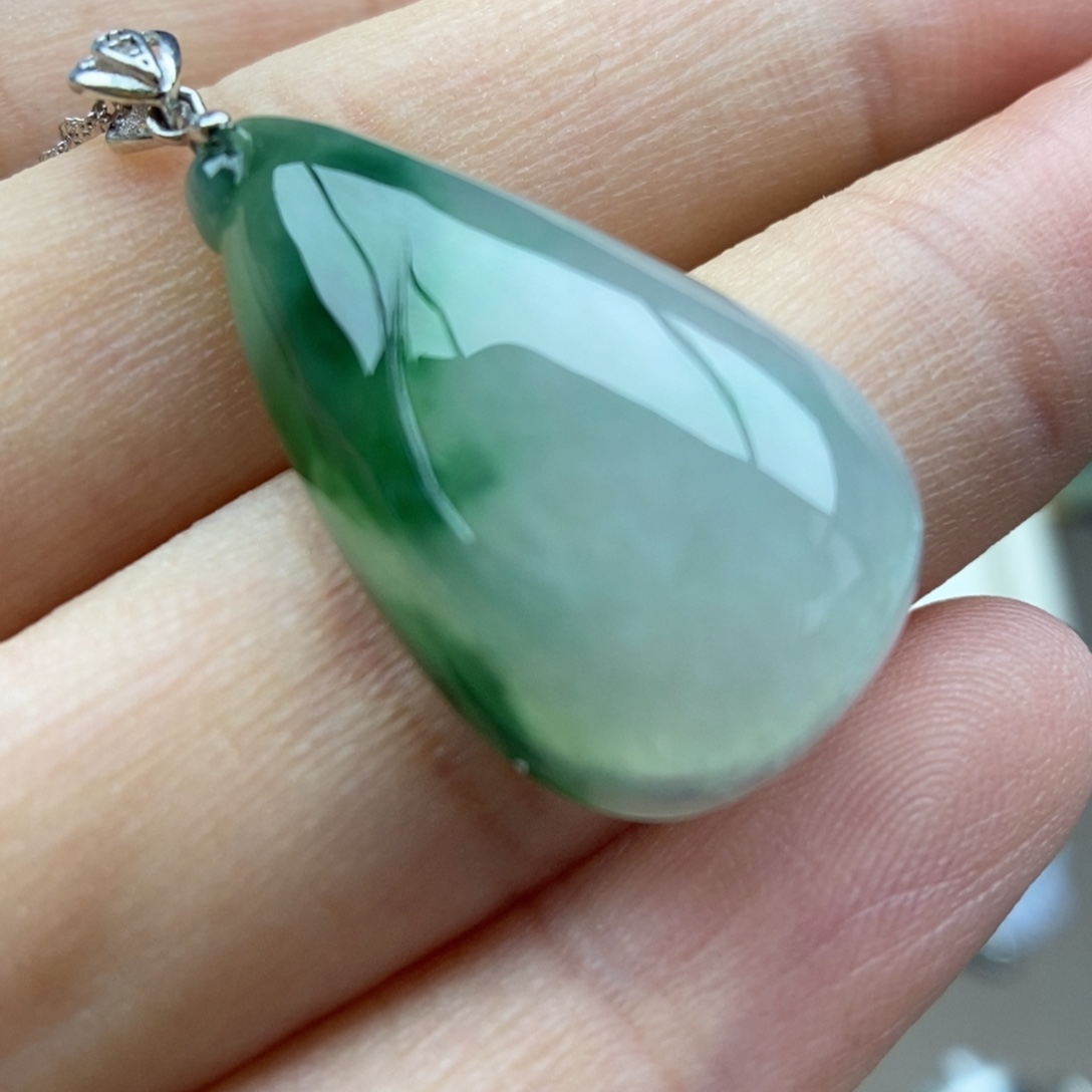 翡翠银S925镶嵌颈饰吊坠9