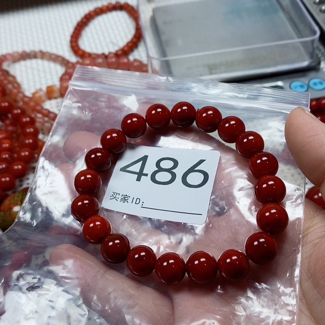 晚***风南红玛瑙未镶嵌手串卡10
