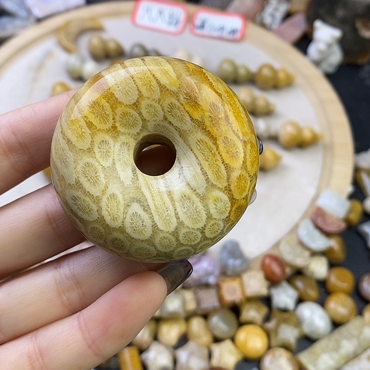 针钠钙石（海纹石）未镶嵌颈饰