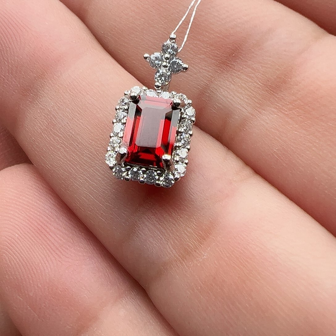 石榴石颈饰银S925镶嵌