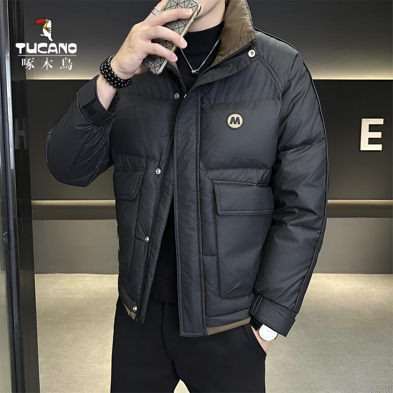 TUCANO/啄木鳥鸭绒男士休闲羽绒服免洗时尚冬季韩版加厚立领外套