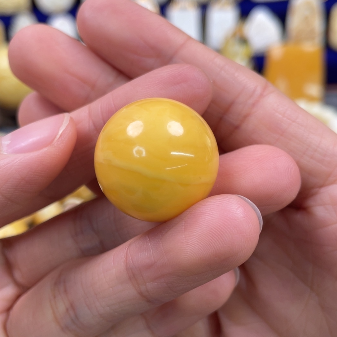 蜜蜡裸石未镶嵌琥珀蜜蜡珠子卡22.9mm