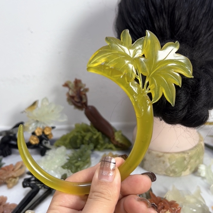 蛇纹石玉发饰未镶嵌