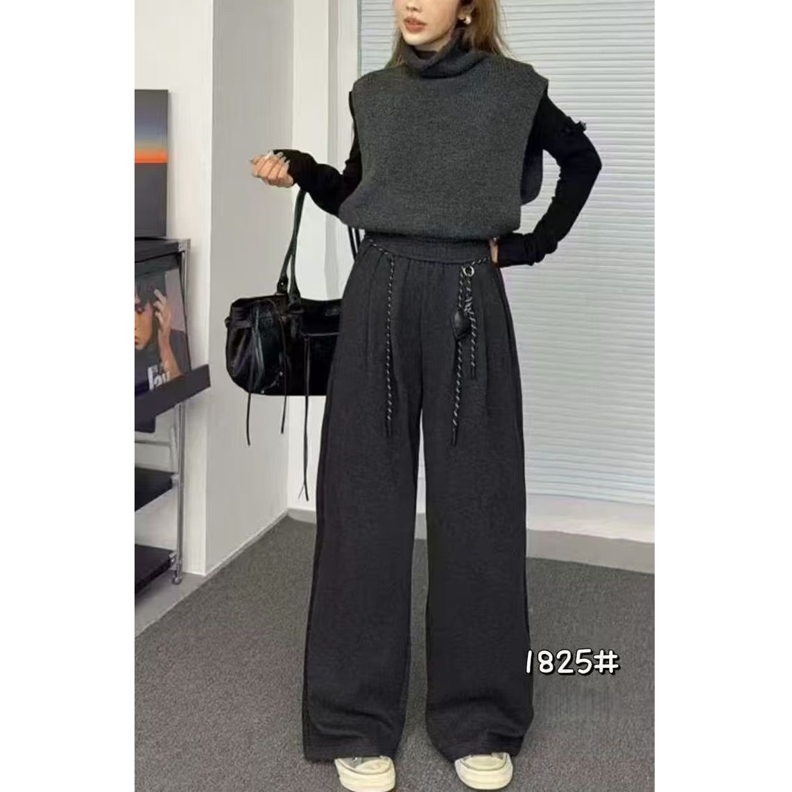 DS54825回味依衣时尚显瘦2025新款加厚窄版阔腿裤女