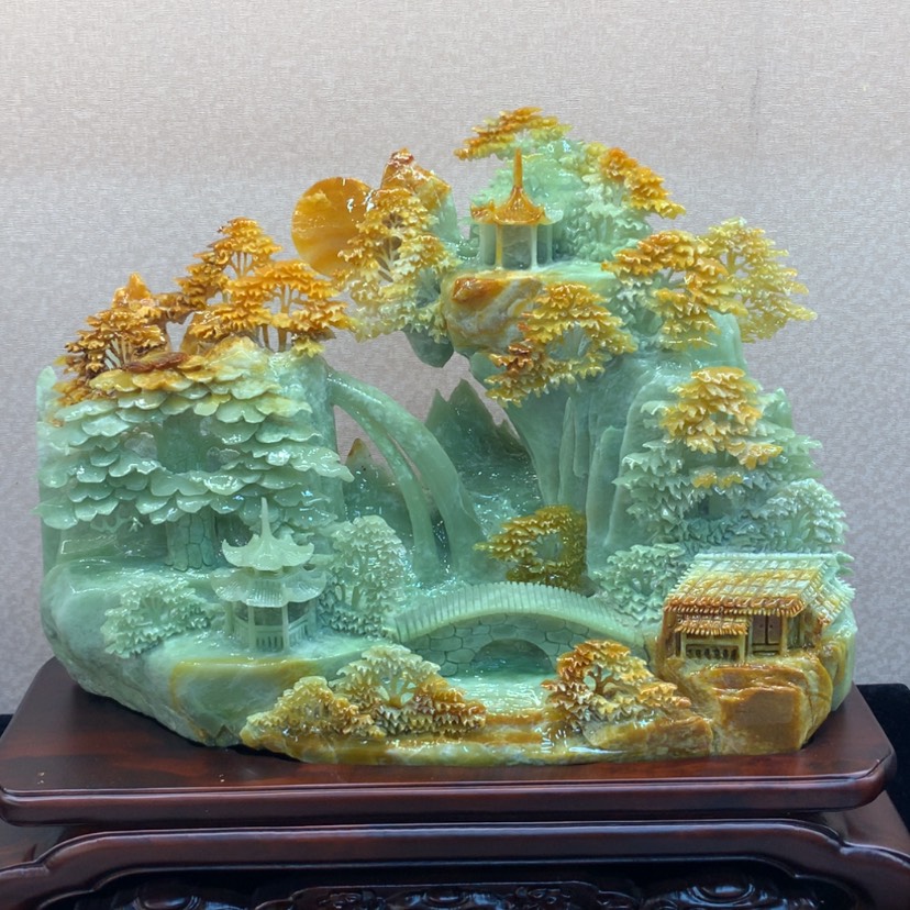 【闪购商品】未镶嵌蛇纹石玉摆件覆膜