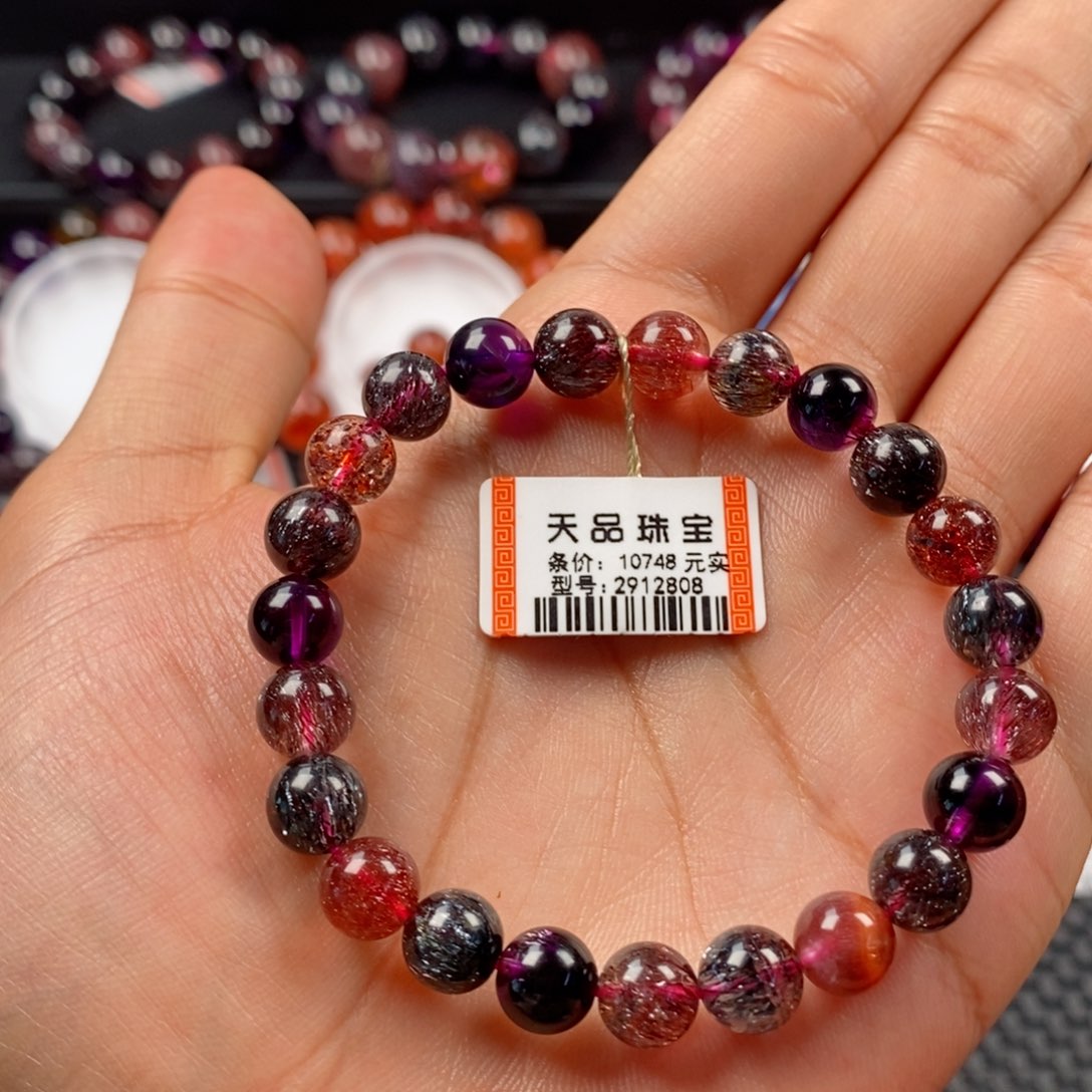 水晶手链未镶嵌强*?黑加仑超七2912808