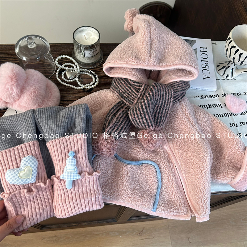 女童秋冬套装2025秋新款韩版童装女宝宝加厚两件套P476