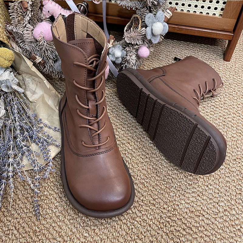 【淸仺备用】广东外贸鞋真皮女短靴马丁靴号码不全款式多高筒马丁靴