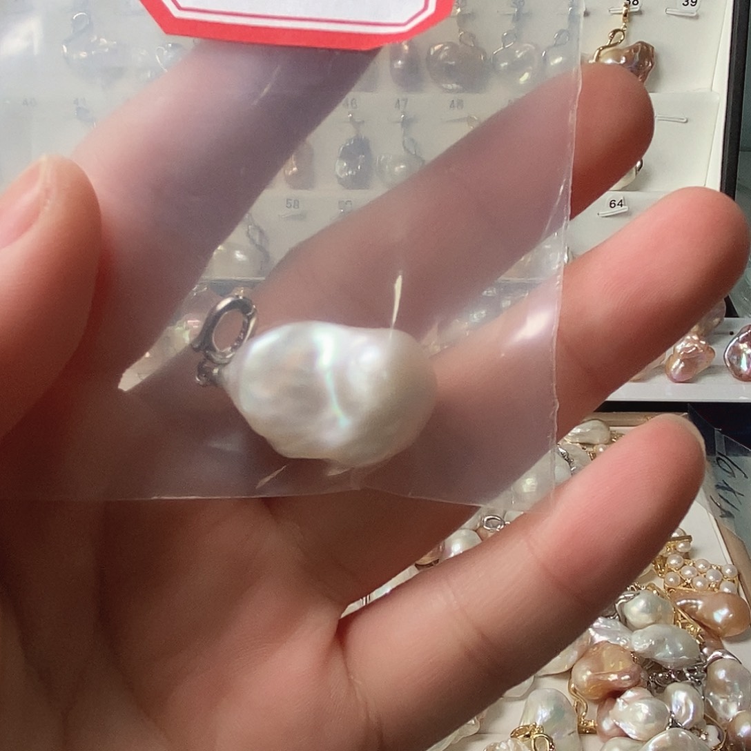 淡水珍珠吊坠银S925镶嵌