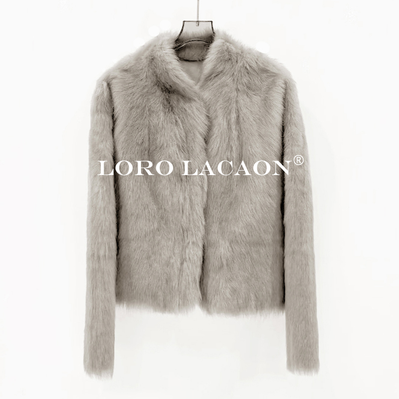 以赛亚 恋爱方程式 极简高级定染短款V领托斯卡纳皮毛一体女40217