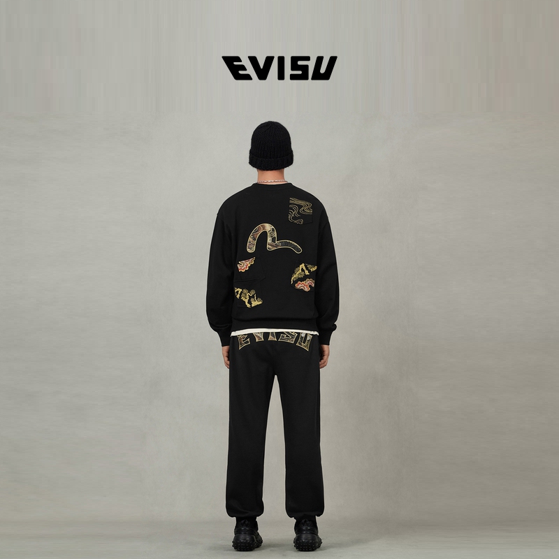 EVISU福神 2025秋季新品男士织锦海鸥刺绣卫衣2EAHTM5SW1121RXCT