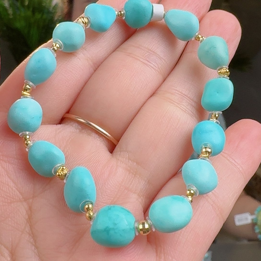 绿松石珠宝奇石18K金镶嵌