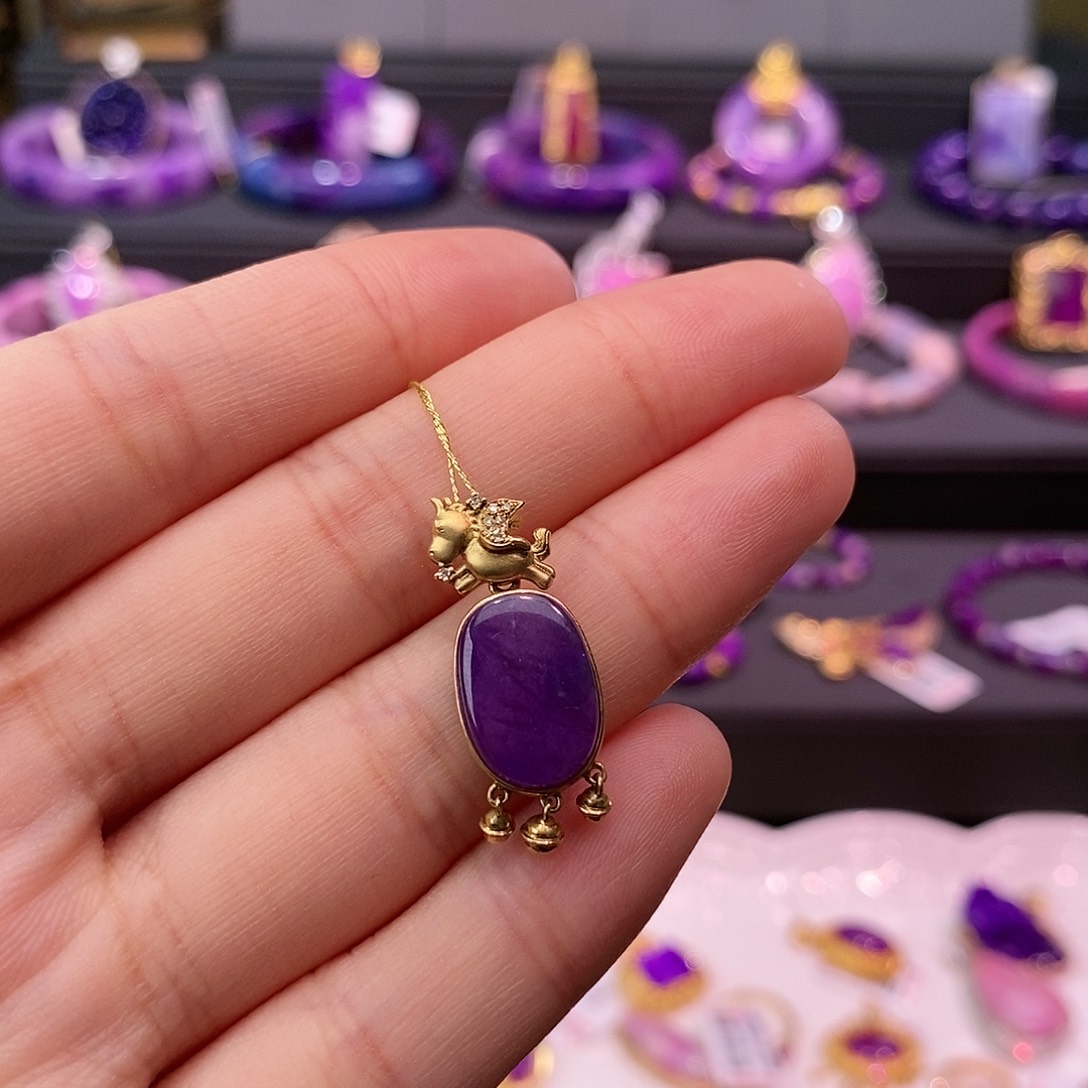 苏纪石（舒俱来）18K金镶嵌吊坠(不含链)