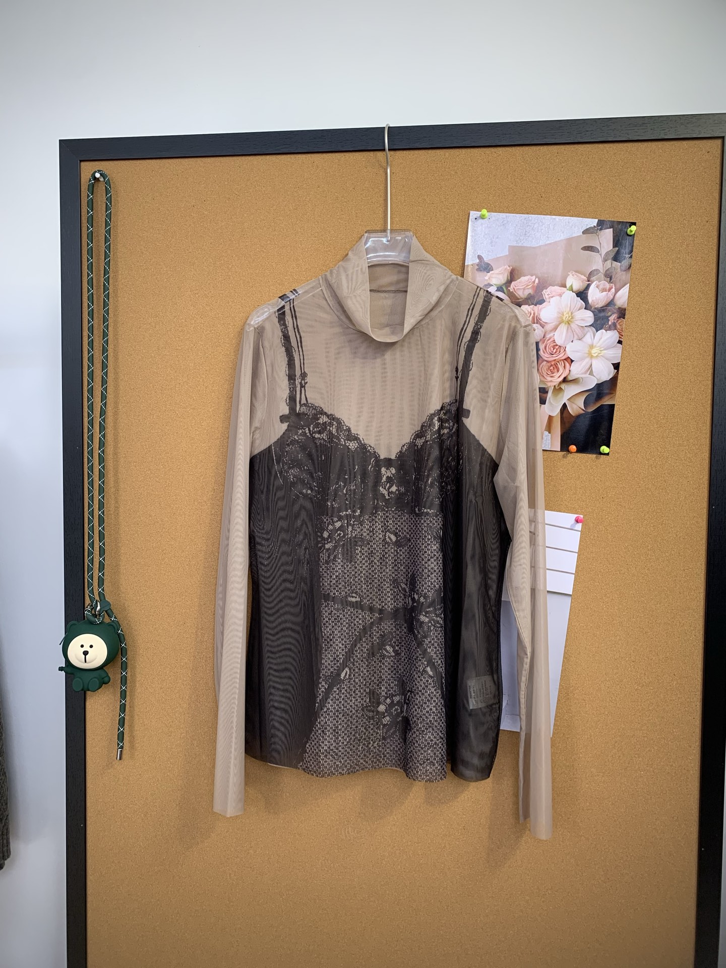 现货【BL蕾丝内衣罩衫】小众设计感修身网纱透视吊带长袖显瘦