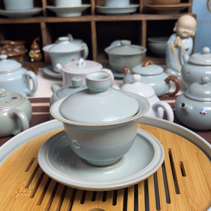 汝州原矿原釉盖碗