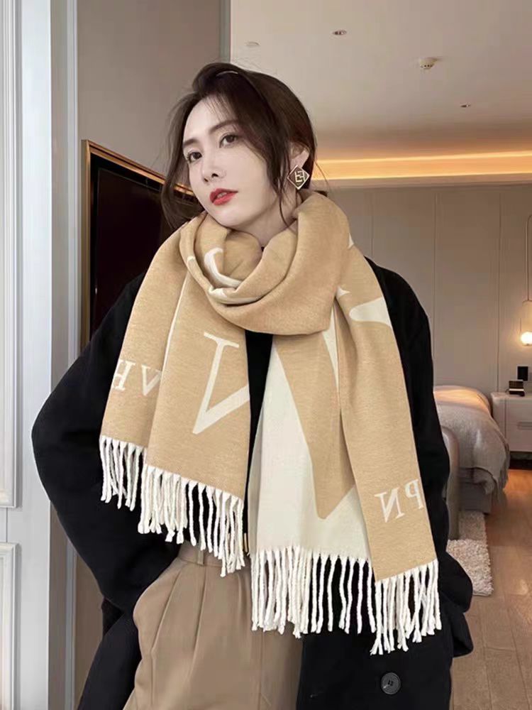 2025秋冬新款格子条纹情侣优雅名媛男女通用韩版围巾保暖格子披肩