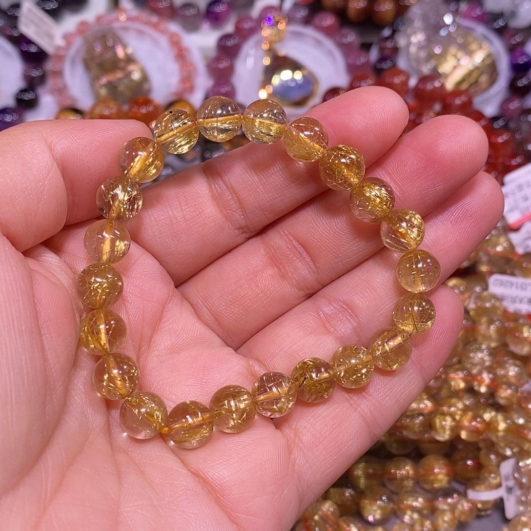 未镶嵌手链水晶金钛晶8.5