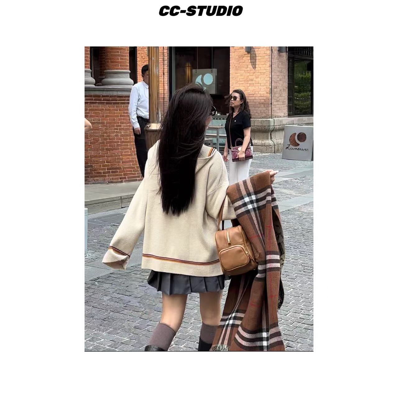 【老钱顶流】秋冬时尚休闲外套开衫百搭撞色