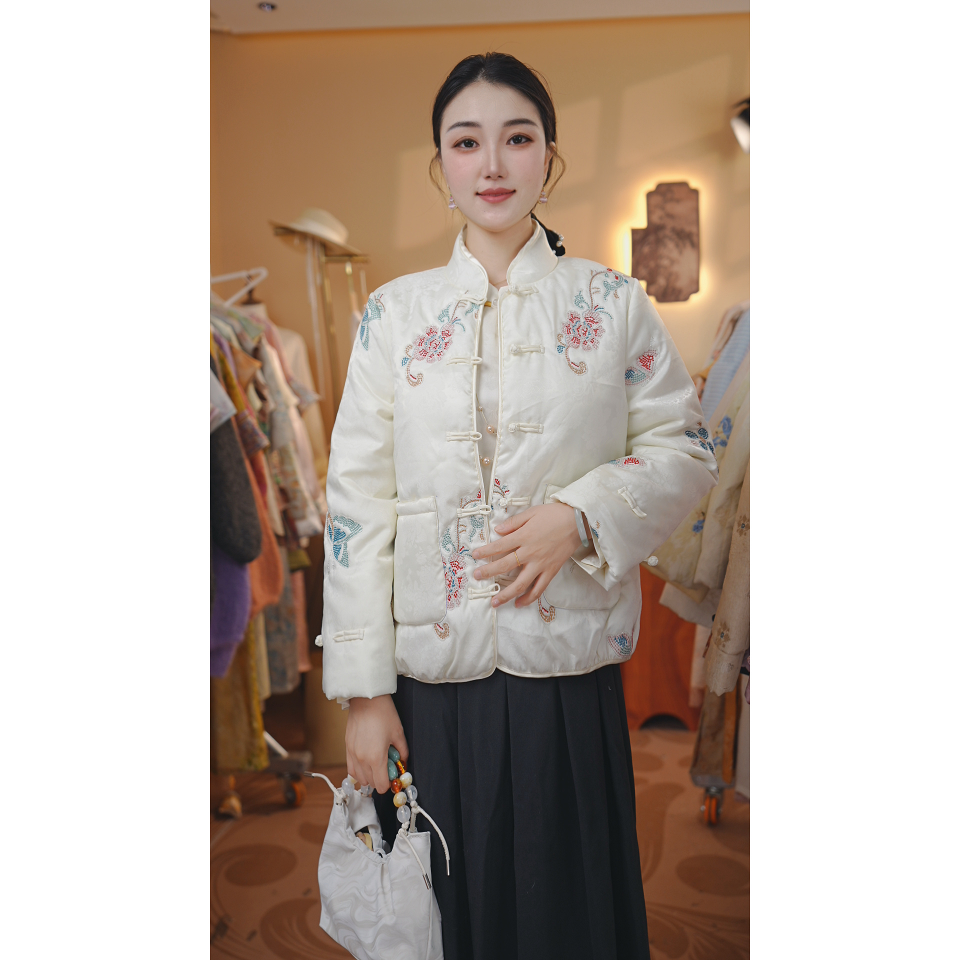 【素锦】冬季国风新中式冬款棉服上衣女