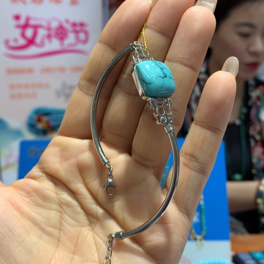 绿松石单圈银S925镶嵌普****1