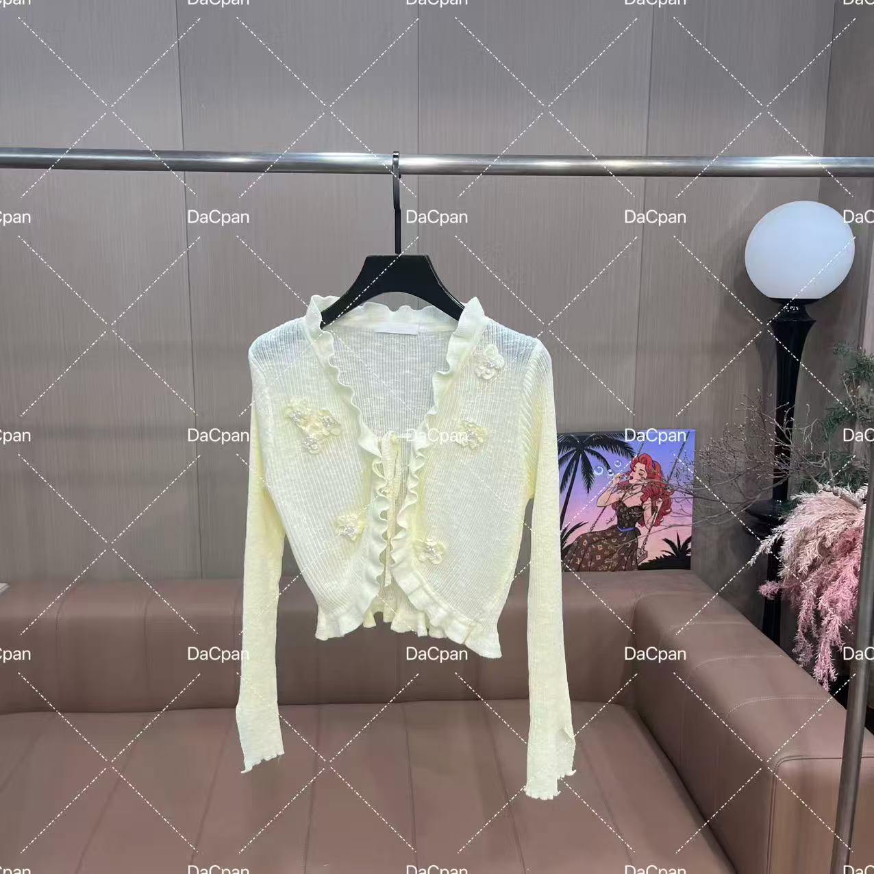 DACPAN-“淡淡月光”立体花朵木耳边开衫 2025/盼·PP 2231