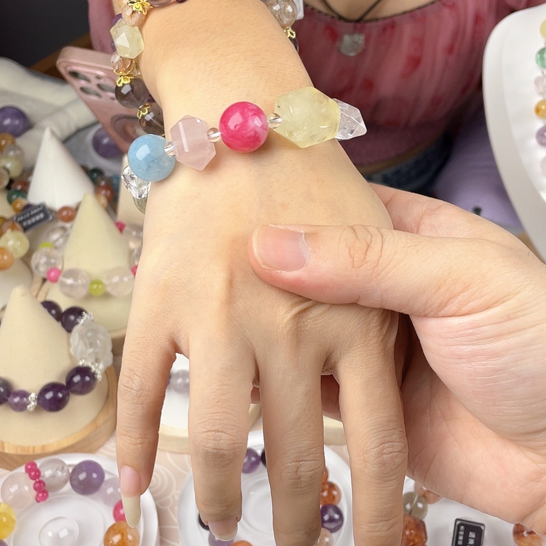 银S925镀金镶嵌手链水晶