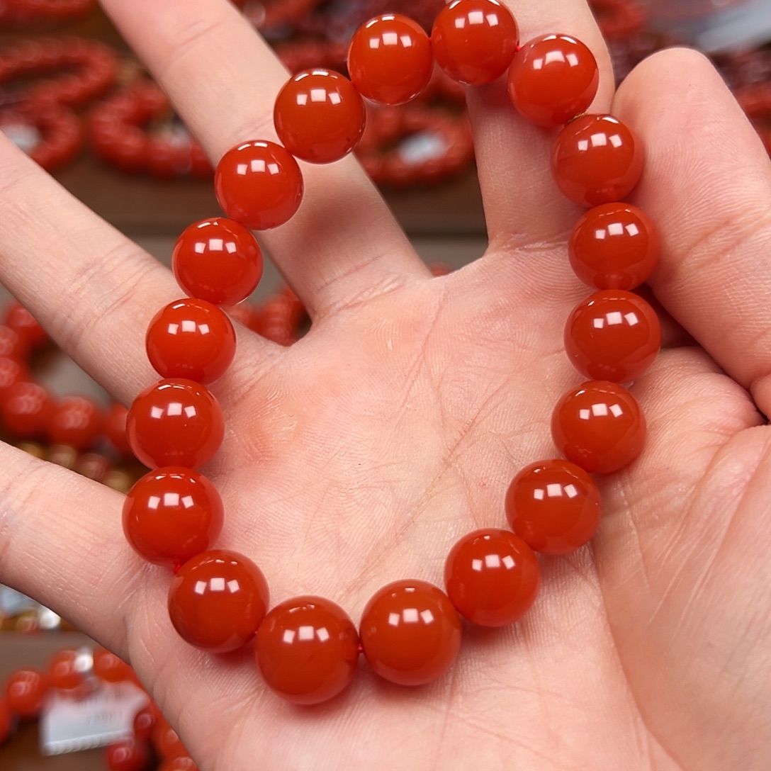 南红玛瑙未镶嵌手链保山料大水沟11m原矿典藏版