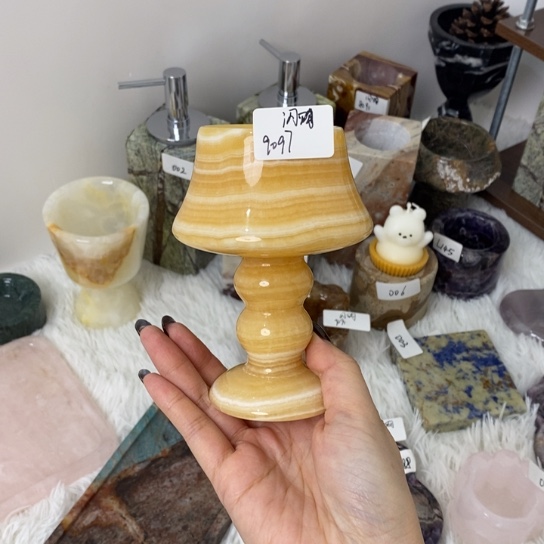 石材天然大理石烛台9097