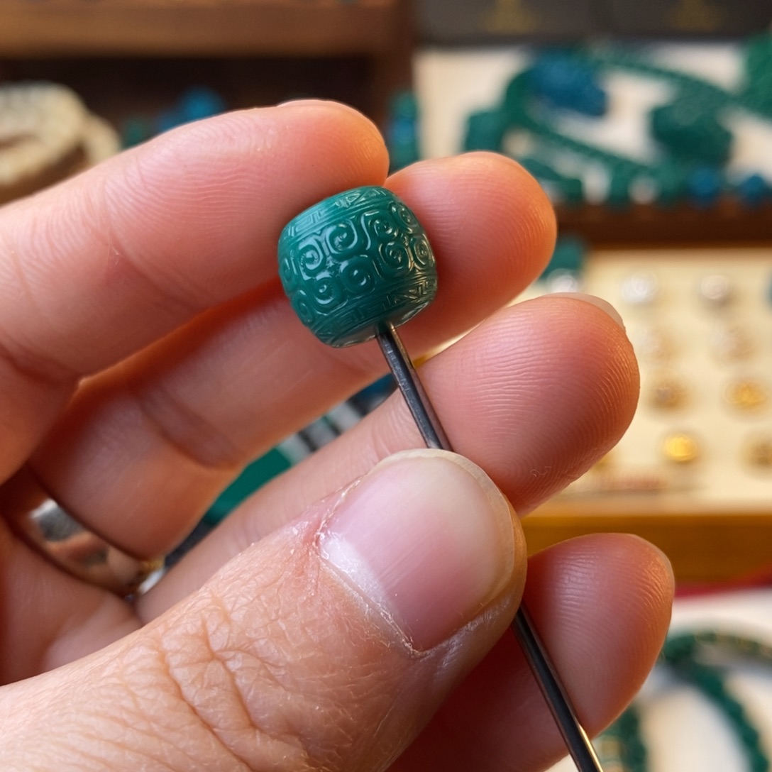 琉璃DIY地狱色老油绿12mm回纹1