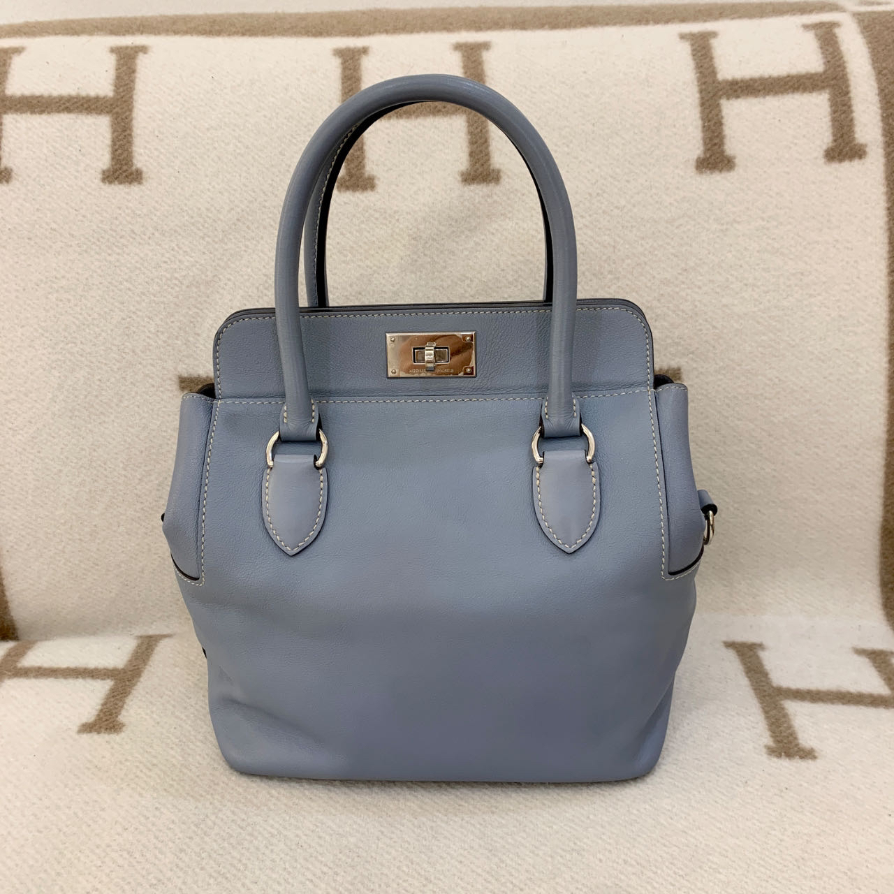 99新 Hermes/爱马仕 toolbox 20 框Q s皮  亚麻蓝mk102423