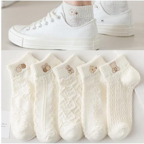 白色袜子女士短袜春夏季薄款透气可爱日系低帮船袜潮流百搭女短袜