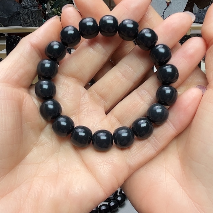 和田玉（墨玉）未镶嵌手链卡12老邢