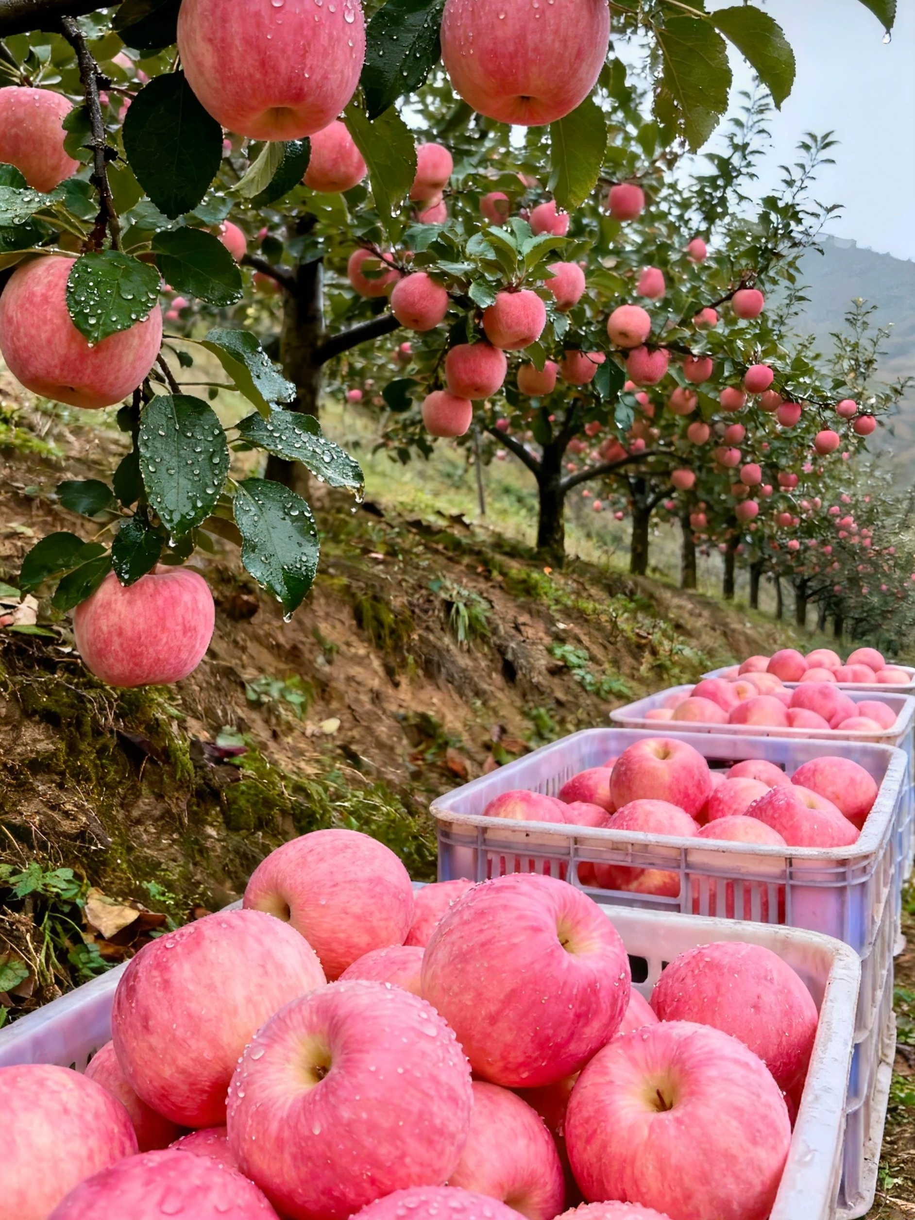 正宗陕西高塬红富士苹果脆甜多汁水果
