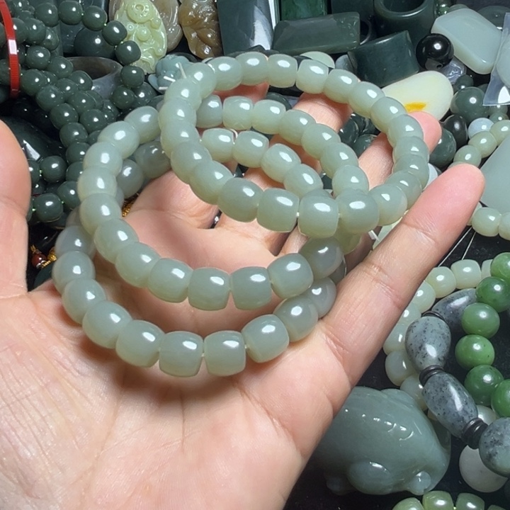 和田玉手串未镶嵌?****明10