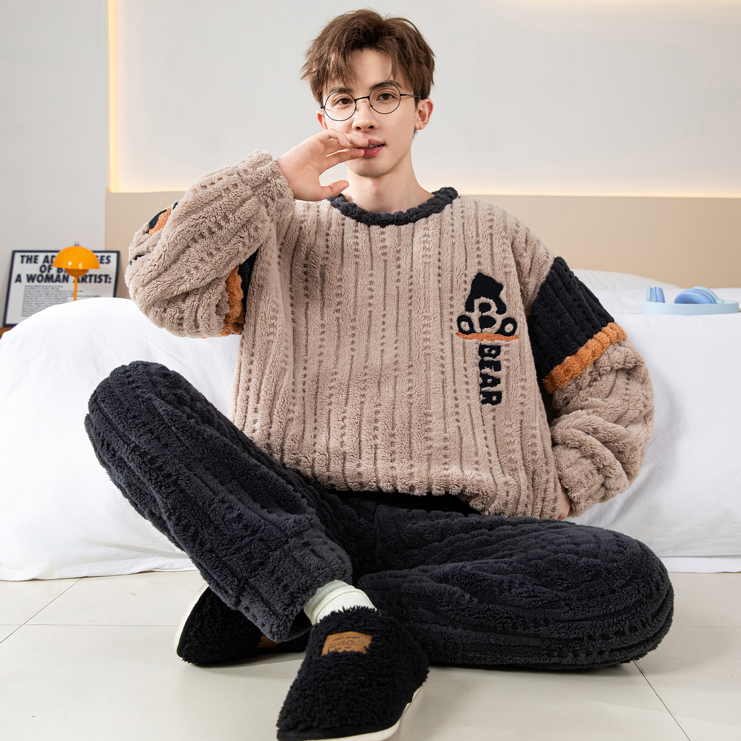 秋冬款珊瑚绒睡衣男款加厚加绒睡衣男款爆款2025新款高级感家居服