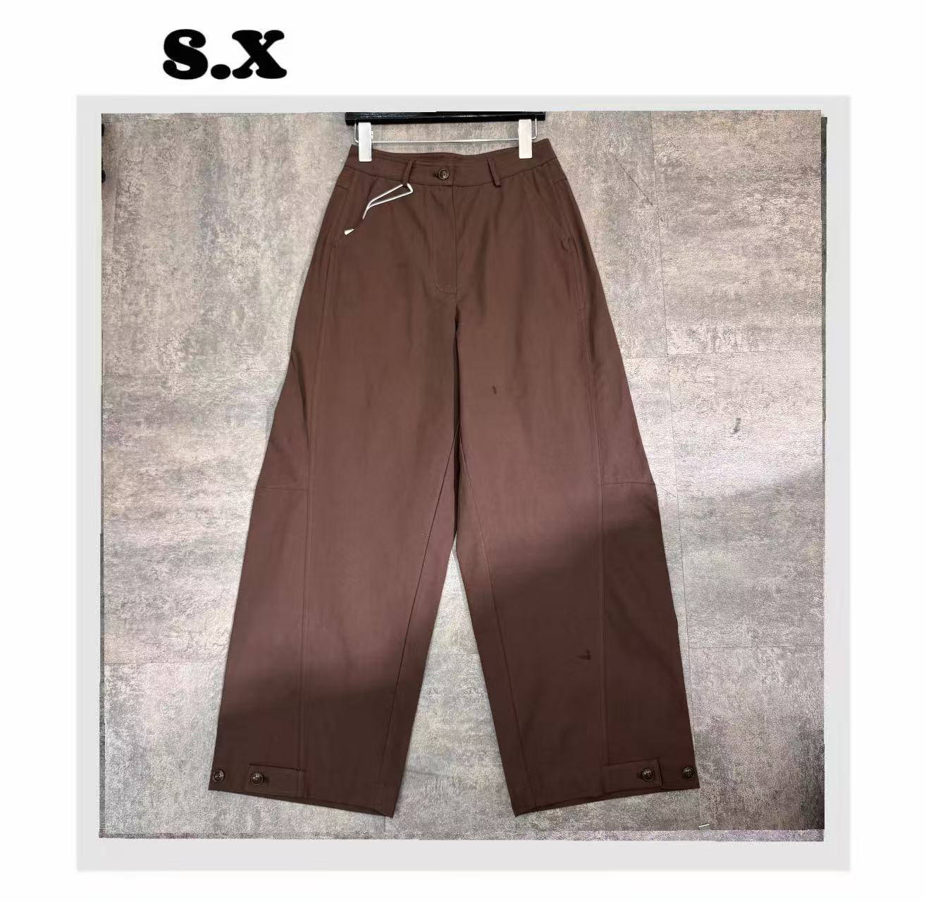 S.X 2025春夏新款小众设计师款极简弯刀裤
