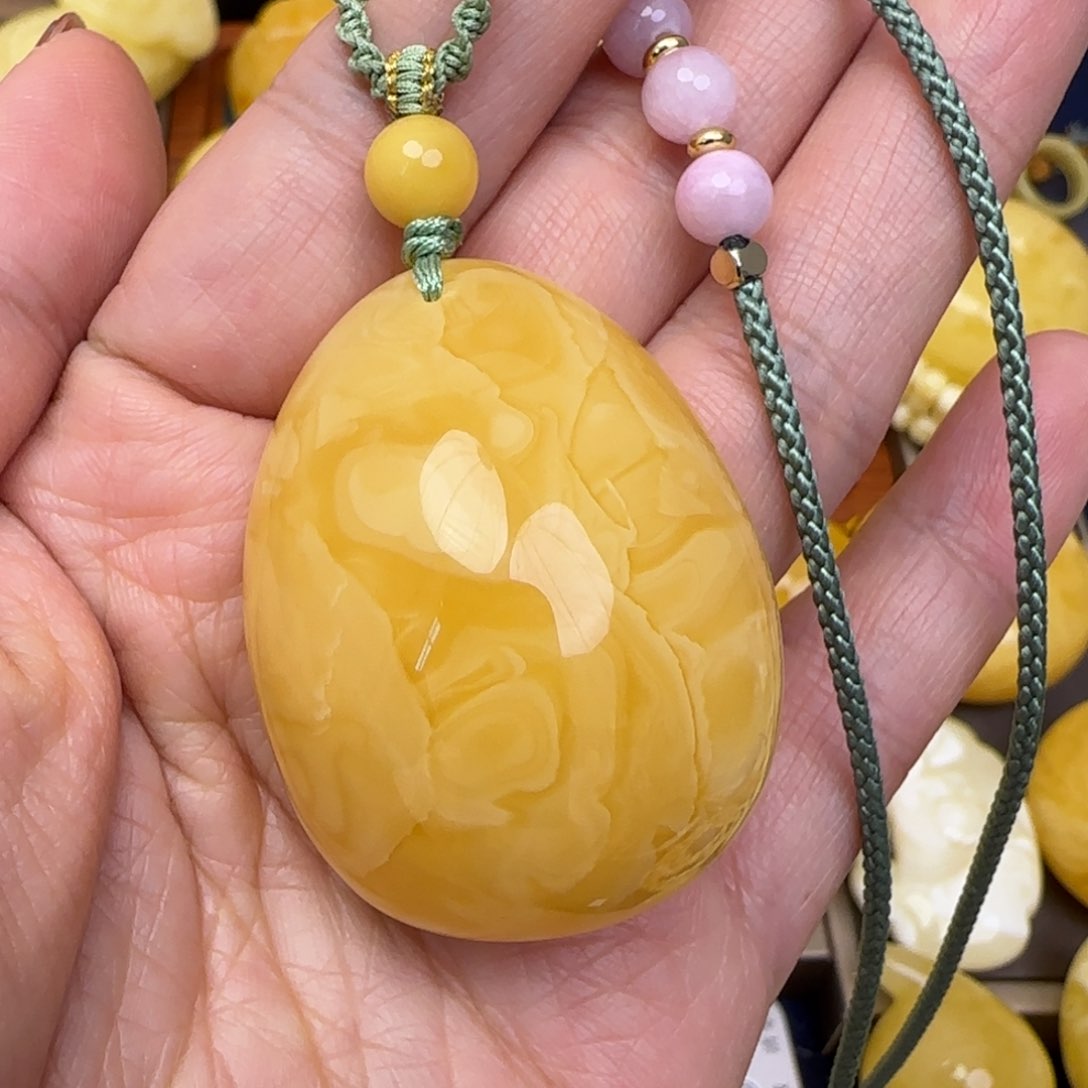 蜜蜡颈饰未镶嵌文*风天然蜜蜡