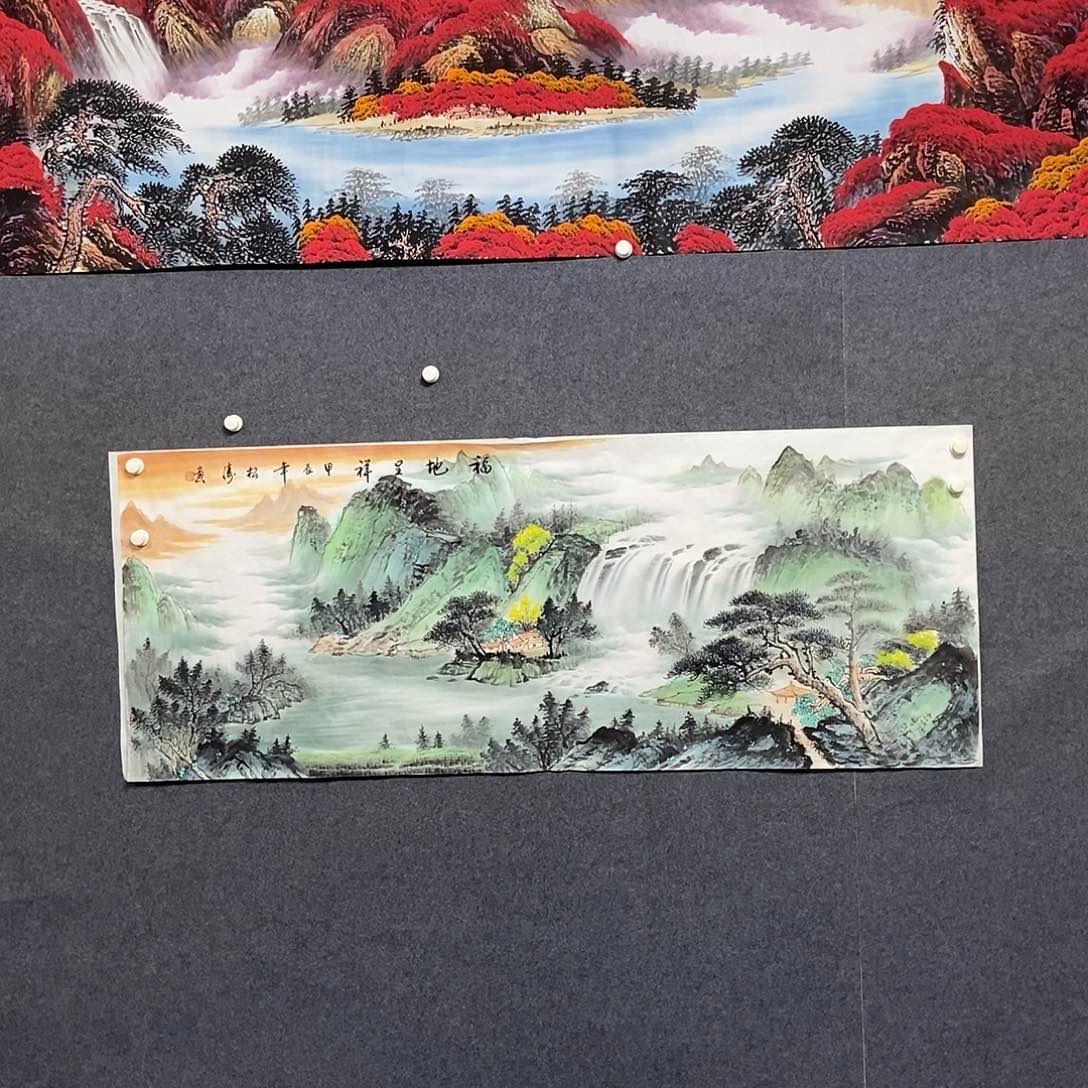 国画小六尺山水一副