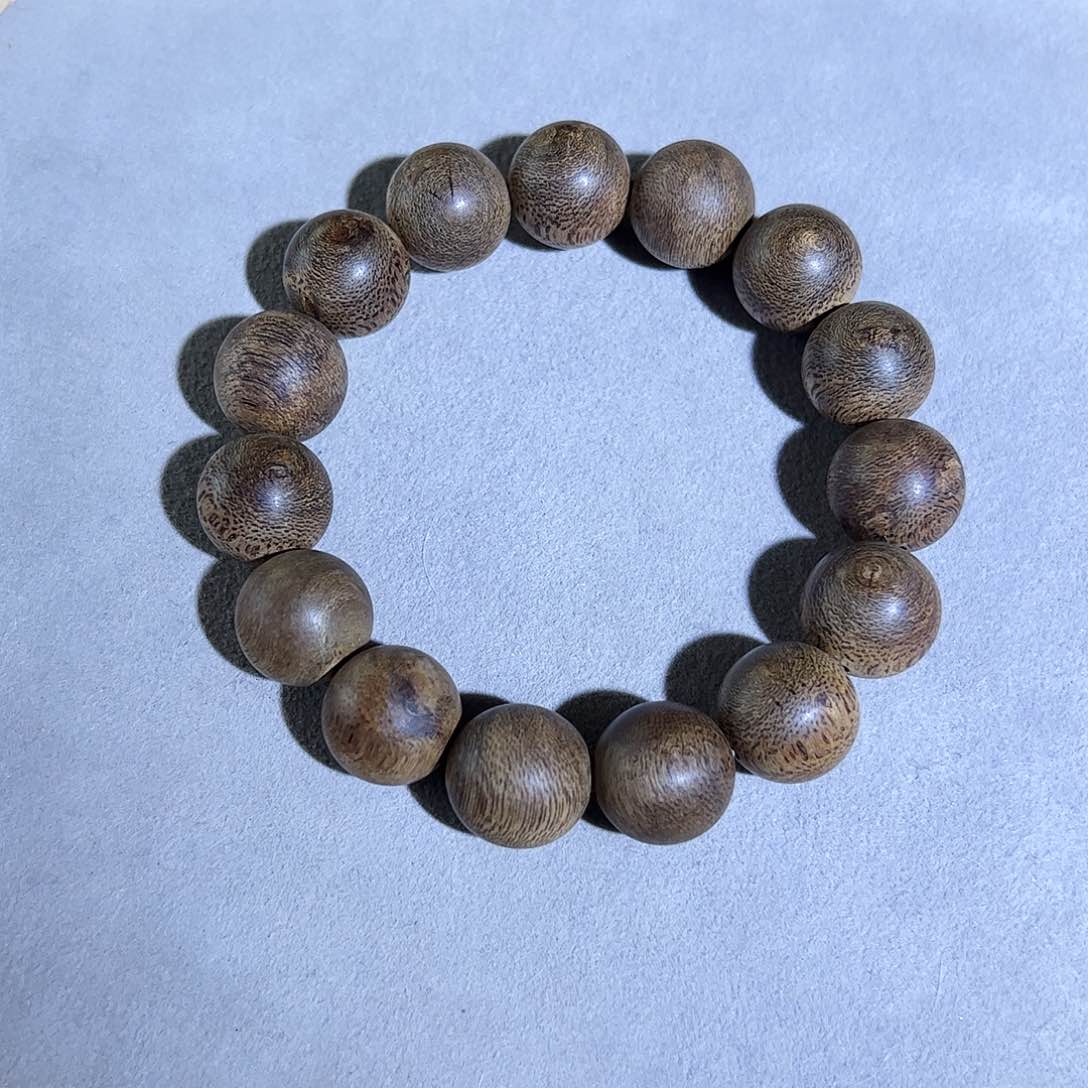 手串沉香天然文莱树心老料1.4单圈 9分沉 兰花香甜凉