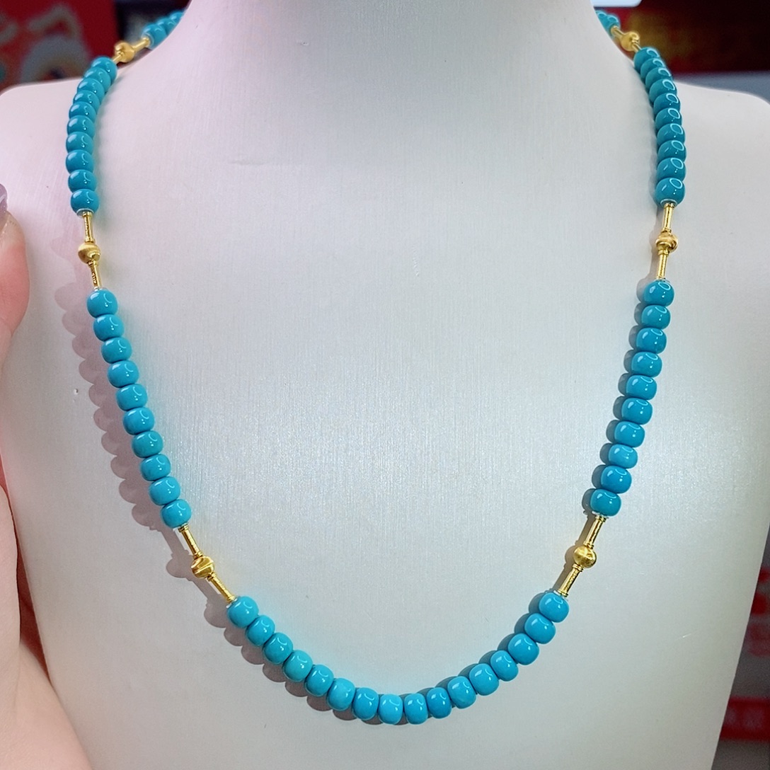 绿松石18K金镶嵌珠宝奇石