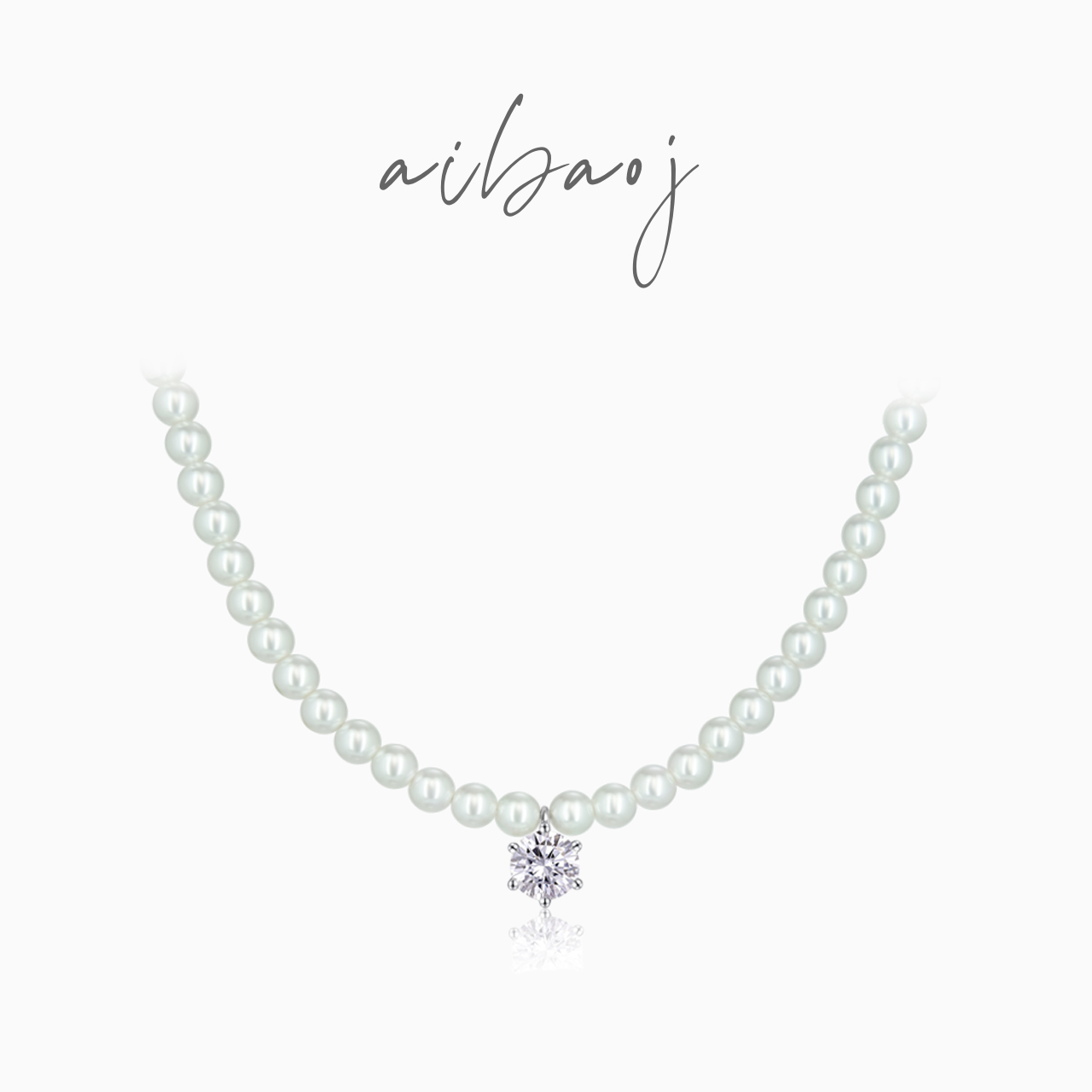 吊坠925银仿珍珠 施家珠吊坠超闪项链高级感锁骨链设计叠戴颈链