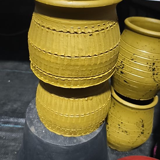 大号黄色栅栏口径13高度12到手两个底部有孔