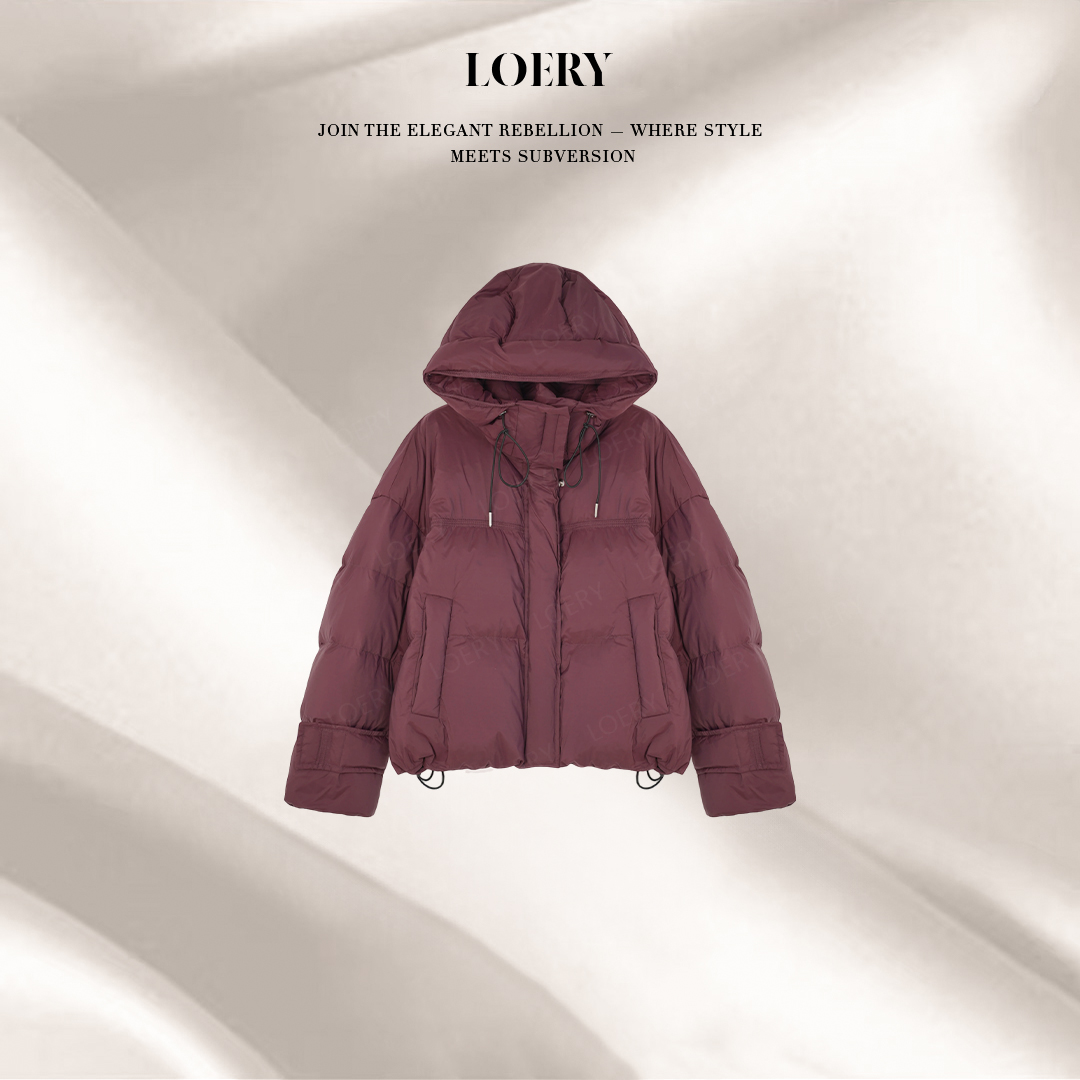 LOERY【悉尼雪夜编号176】新国标90白鸭绒保暖连帽面包服-11568