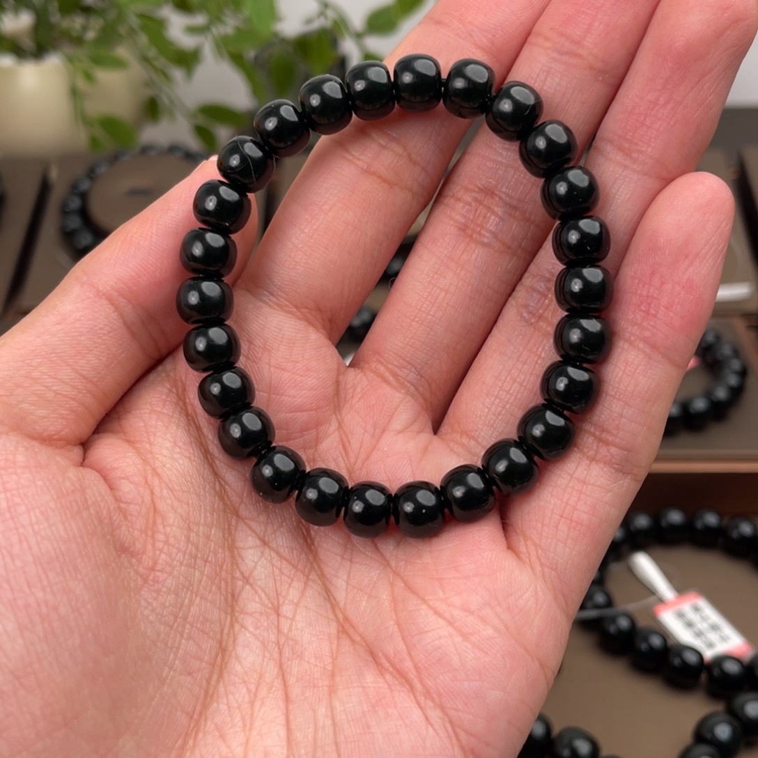 和田玉未镶嵌手链塔青卡8二细料